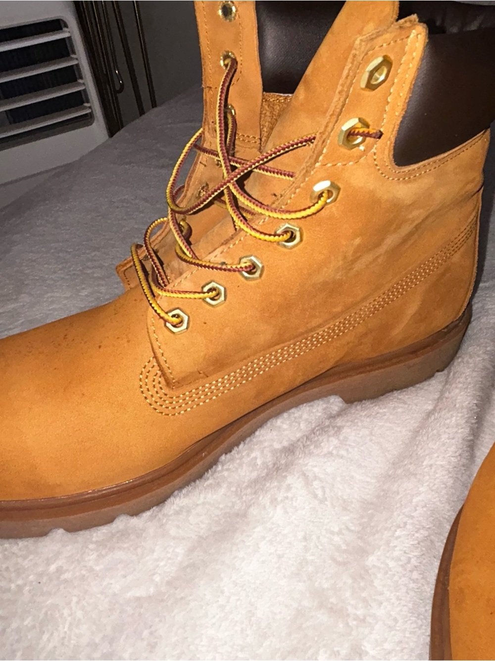 Timberland Wheat Nubuck Work Boots with Brown Collar - Picture 4 of 14